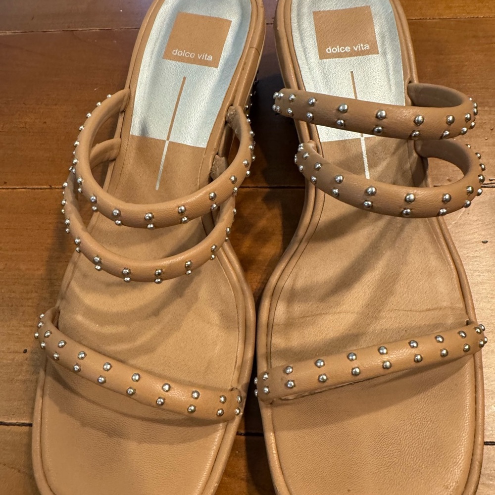 EUC Dolce Vita Tan Studded Women's Sandals